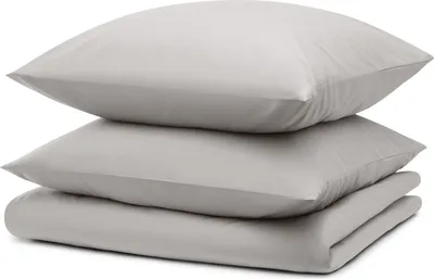 Produktbild von Blumtal Bettwäsche 200x200cm + 2x Kissenbezug 80x80cm - Mikrofaser Bed Sheets 200x200cm - 3-er Set Bettwäsche Hellgrau