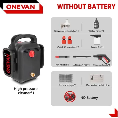 Image de Nettoyeur haute pression portable - 2-en-1 électrique - 3 500 W - 120 bars - Compatible avec une batterie 18 V - Sans batterie - Braun