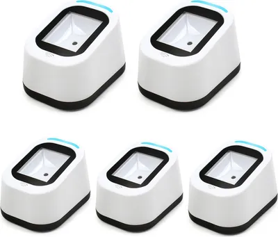 Zdjęcie produktu dla 5-krotny przewodowy skaner kodów kreskowych USB, skanowanie bez użycia rąk, obsługuje kody QR oraz kody 1D i 2D, przeznaczony dla supermarketów (biały)