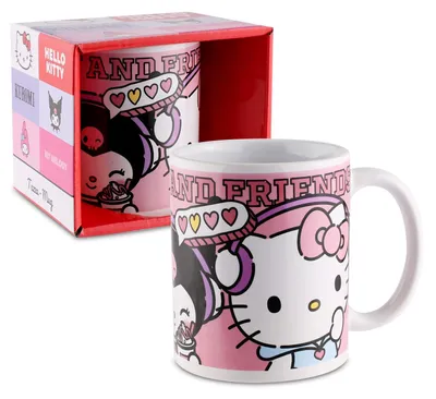 Keramikbecher Hello Kitty 350 ml rosa mit Henkel