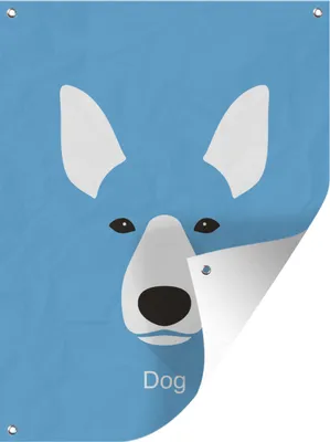 Produktbild von MuchoWow® 60x80 cm Outdoor-Poster Gartendeko Sichtschutz Garten Poster für den Garten  Porträt - Hund - Tiere