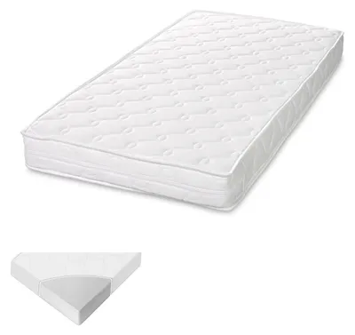 Produktbild von Lorelli Babybett Matratze Sweet Dream 120x60x10 cm Schonbezug abnehmbar waschbar weiß2