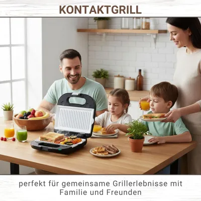 Immagine prodotto di Kontaktgrill mit Keramik Wechselplatten Antihaftbeschichtung Perom