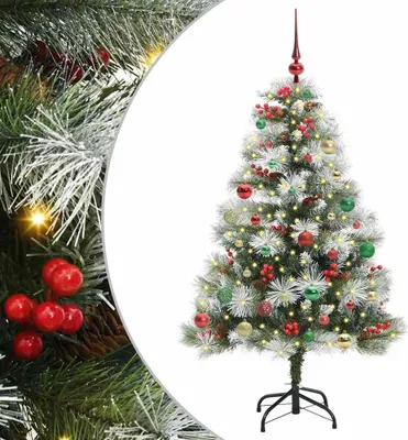 Zdjęcie produktu dla vidaXL Sztuczna choinka zielono-biała 150 cm