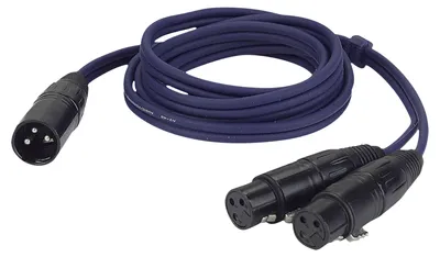 Zdjęcie produktu dla 1 XLR męski do 2 XLR żeński 150 cm