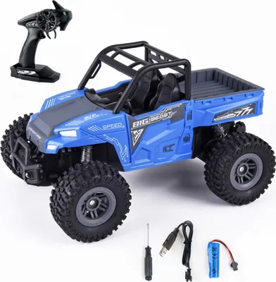 Obrázok produktu pre 1:18 Vysokorýchlostné Off-road Truck s svetlami Deti 2.4g Diaľkové ovládanie Auto model hračky Modrá