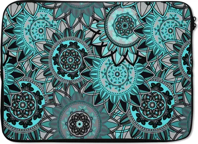 Produktbild von MuchoWow® Laptop Hülle 13 Zoll Mandala - Blumen - Entwurf Laptoptasche - Laptophülle - Sleeve - Rundumschutz