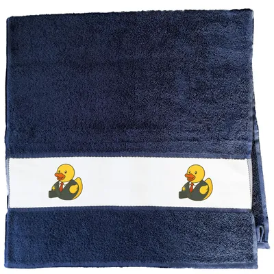 Produktbild von Huuraa Handtuch Quietscheente Chef Comic Gummiente 50x100cm French Navy Baumwolle Handtuch Geschenkidee