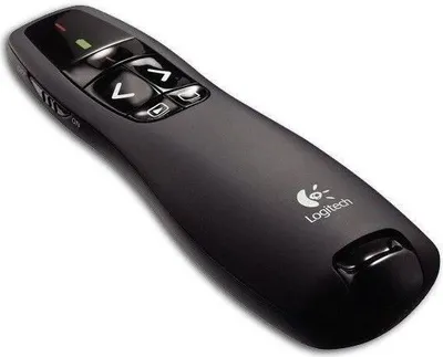 Produktbild von Präsentationsfernbedienung, Logitech R400, 15m Reichweite, Laserpointer, Batteriebetrieben, Windows kompatibel