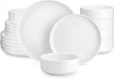 Produktbild von Silken Tafelservice – 18-teilig – 6 Personen – Keramisch Weiß – Frühstücksteller – Essteller