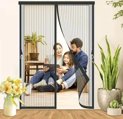 Productafbeelding van Famanu insectenwering voor balkondeuren - 100 x 210 cm, met magneetsluiting, zonder boren