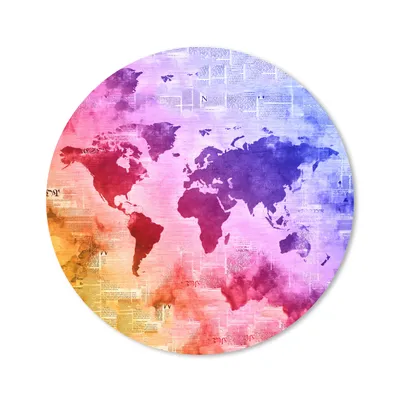 Produktbild von MuchoWow® Mauspad Mousepad Weltkarte - Farben - Abstrakt 20x20 cm - Mousepads - Maus Mat - Pad - Mausunterlage - Schreibtischmatte