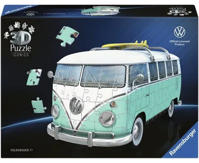 Imagen del producto de Iconics: Puzzle tridimensional, edición cromada, Volkswagen T1