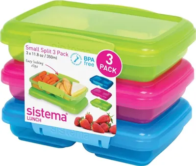 Produktbild von Sistema KLIP IT Split Frischhaltedosen, 350 ml, 3 Stück