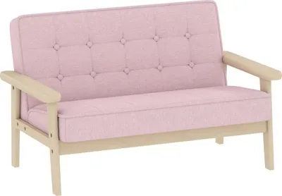Produktbild von Fortuna Lai Kindersessel, Kindersofa mit Holzrahmen, Samtoptik, gepolstert, für Kinder von 3-15 Jahren Rosa
