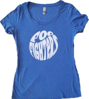 Image de Foo Fighters - T-shirt "70s" Logo pour femme RO4644 (M) (Bleu)