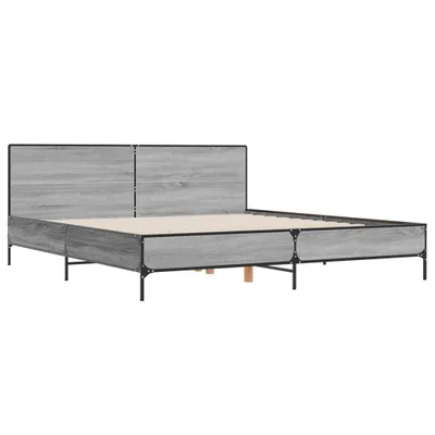 Produktbild von Bettgestell Grau Sonoma 200x200 cm Holzwerkstoff und Metall