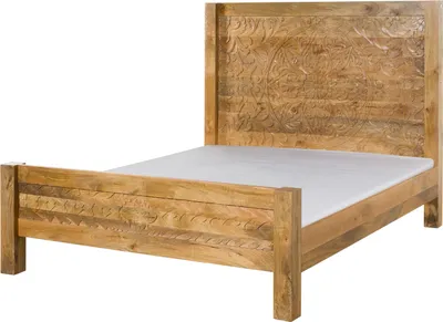Immagine prodotto di MASSIVMOEBEL24 | Letto in legno di mango 186x220x150 laccato naturale KASHMIR #203