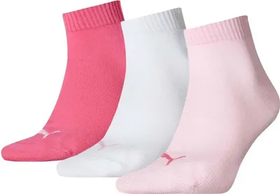 Produktbild von Puma Quarter Training Socks (3 Pairs) - Pink - 6-8