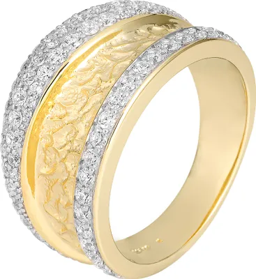 Produktbild von Gr. 58 Damen Ring 585 Gold bicolor 77 Diamanten Brillanten Goldring