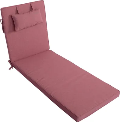 Produktbild von LILENO HOME Sonnenliege Auflage mit Kopfkissen [1er Set - Rollliege] in Rot - Gartenliegen Auflage perfekt für Strandliege - Auflage für Gartenliege MAR