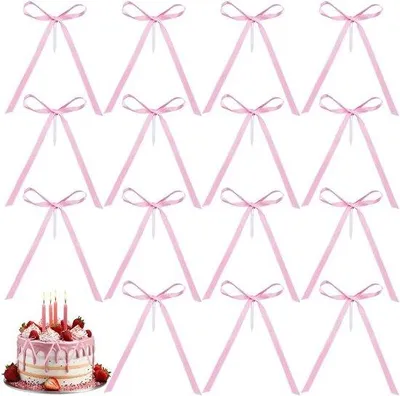 Zdjęcie produktu dla Zestaw do dekoracji tortów z różowymi akcentami – ozdoba na tort w stylu vintage – eleganckie motywy – dekoracja na urodziny – 17 x 12 cm
