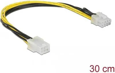 Produktbild von PCI Express 6 Pin auf 8 Pin Stromkabel, 30 cm, 18 AWG
