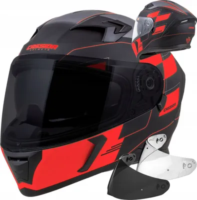 Produktbild von Cassida Integralhelm 3.0 ROXOR mattes schwarz matt/rot/grau XS (53 - 54cm) + Black Visier