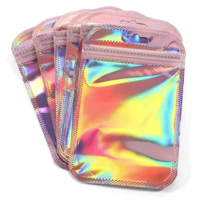 Immagine prodotto di Sacchetti con chiusura a zip, in plastica riutilizzabile, perfetti per il confezionamento, rosa, 100 pezzi, 10,5 x 15 cm