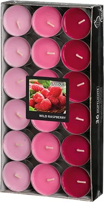 Produktbild von Flavour by GALA 36 "Flavour by GALA" Duftlichte Ø 38 mm · 17 mm weinrot - Wild Raspberry "Ton in Ton" | Papptray (36 Stück)
