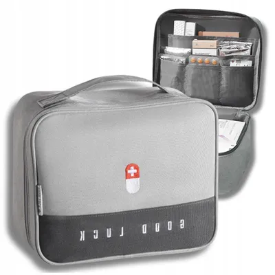 Produktbild von EdiBazzar Reise Kosmetiktasche Medikamenten Organizer Grau