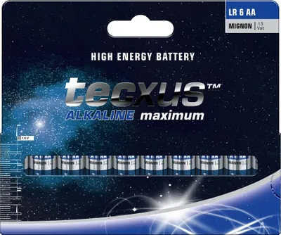 Image de Tecxus 23761 Alcaline maximum LR6/AA (AA) - Pile alcaline au manganèse (alcaline), 1,5 V