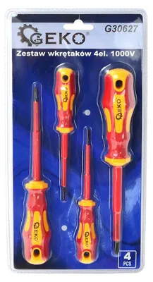 Obrázok produktu pre Elektrikárske skrutkovače, izolované, 1000V, sada 4ks, Geko