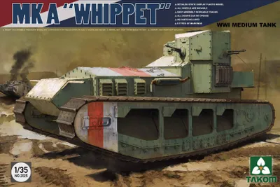 Immagine prodotto di Carro armato medio "Whippet" della Prima guerra mondiale, scala 1:35, modello TAK-2025