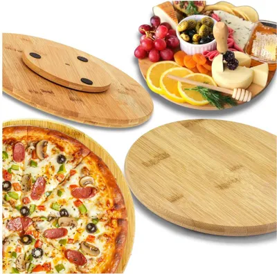 Produktbild von Drehbares Bambus-Pizzabrett 35 cm