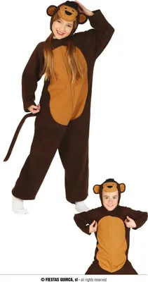 Immagine prodotto di Costume da scimmia gorilla per bambini taglia 110-146, taglia:128/134
