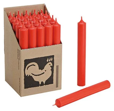 Produktbild von Tischkerzen - rot - 25x Stuck - 7 Brennstunden - 18 cm