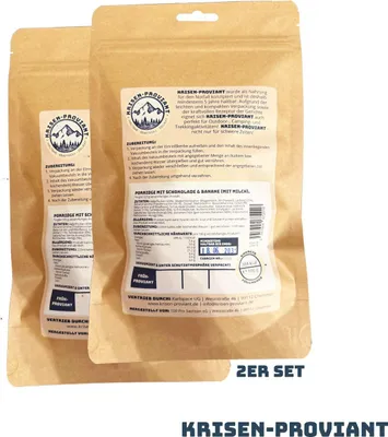 Produktbild von Krisen-Proviant - 2er-Set Porridge Schoko-Banane inkl. Milch Notvorrat 5 J. MHD
