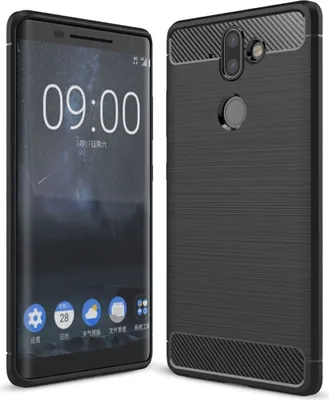 Produktbild von Schutzhülle Handyhülle für Nokia 9 Case Cover Carbon Optik Schwarz