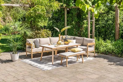 Produktbild von Garden Impressions Carrara Sportbank - light teaklook - gobi sand