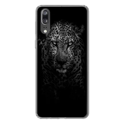 Produktbild von MuchoWow® Handyhülle Schutzhülle Hülle für Huawei P20 Leopard - Schwarz - Weiß Silikon Softcase Handy Hülle - Hardcover