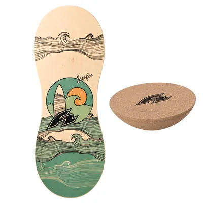 Produktbild von F2 Set Balance Board Peanut 86x32cm mit Kork Halbkugel