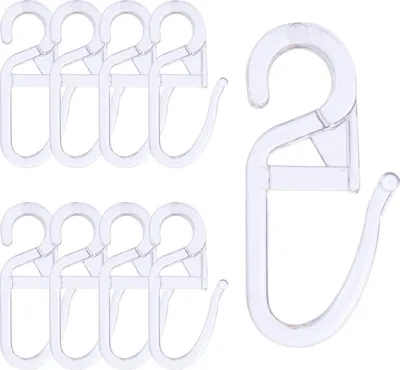 Produktbild von Universelle Gardinenhaken - 120 Stück Transparente Falt-Haken mit 6 mm Öse