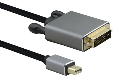Produktbild von helos Anschlusskabel, mini DisplayPort St./DVI St., PREMIUM, 1,0m, schwarz