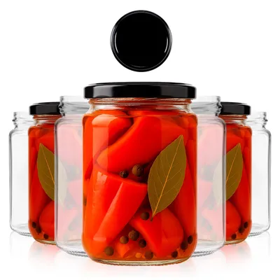 Produktbild von SuperButelki - 8x Glasgläser 540 ml mit Schraubverschluss Ø 82 mm, Gläserset 0,54 l Deckel, für Konfitüren, Marmeladen, Gläserset 0,54 l