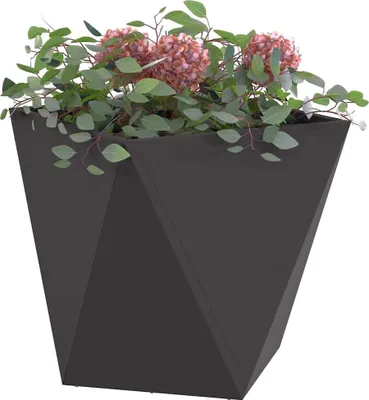 Produktbild von "Winter Sale" Pflanzkübel Schwarz 50 x 50 x 50cm Stahl - clorisNeu767583 - Beete