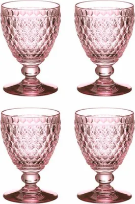 Immagine prodotto di Villeroy & Boch Boston, set da 4 bicchieri Boston Coloured, bicchiere da vino bianco con calice rosa