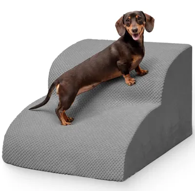 Productafbeelding van Hondentrap voor kleine honden, 30 cm hoog, geschikt voor bed en bank, ideaal voor oudere en gewonde huisdieren, met een wasbare hoes en hoogwaardig schuim