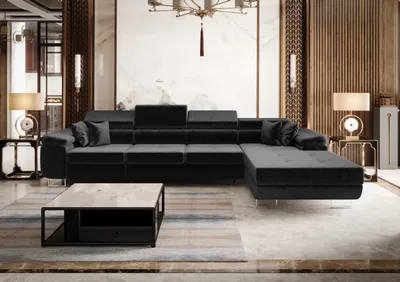 Zdjęcie produktu dla Duży nowoczesny narożnik 350x203x90 CM Przytulny narożnik do salonu + funkcja spania + pojemnik na pościel COMFORT 1