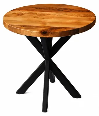 Productafbeelding van Design salontafel van natuurlijk hout met een zwart metalen frame